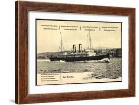 Ganzsachen Ostende, Paquebot Jan Breydel, 10C-null-Framed Giclee Print