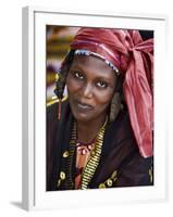 Gao, A Songhay Woman at Gao Market with an Elaborate Coiffure Typical of Her Tribe, Mali-Nigel Pavitt-Framed Photographic Print