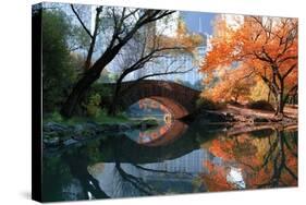 Gapstow Bridge, Fall-Michael Chen-Stretched Canvas