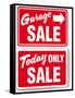 Garage Arrow Today ONLY SALE Red Signs Drop Shadow or White Border-Michael Darcy Brown-Framed Stretched Canvas