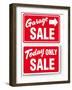 Garage Arrow Today ONLY SALE Red Signs Drop Shadow or White Border-Michael Darcy Brown-Framed Art Print