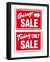 Garage Arrow Today ONLY SALE Red Signs Drop Shadow or White Border-Michael Darcy Brown-Framed Art Print