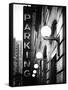 Garage Parking Sign, W 43St, Times Square, Manhattan, New York, US, Black and White Photography-Philippe Hugonnard-Framed Stretched Canvas