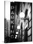 Garage Parking Sign, W 43St, Times Square, Manhattan, New York, US, Black and White Photography-Philippe Hugonnard-Stretched Canvas