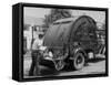 Garbage Man Emptying Trash into Back of Garbage Truck-Alfred Eisenstaedt-Framed Stretched Canvas