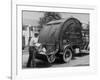 Garbage Man Emptying Trash into Back of Garbage Truck-Alfred Eisenstaedt-Framed Photographic Print