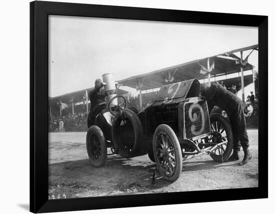 Garcet Refuelling His Mors, Coppa Florio, Bologna, Italy, 1908-null-Framed Photographic Print