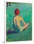 Garcon Assis Dans L'herbe (Boy Sitting in the Grass) - Peinture De Emile Bernard (1868-1941), Huile-Emile Bernard-Framed Giclee Print