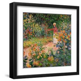 Garden at Giverny, 1895-Claude Monet-Framed Premium Giclee Print