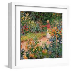 Garden at Giverny, 1895-Claude Monet-Framed Premium Giclee Print