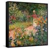 Garden at Giverny, 1895-Claude Monet-Framed Stretched Canvas