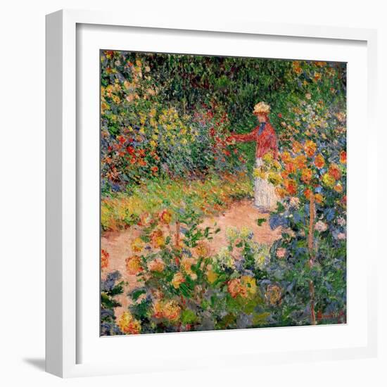 Garden at Giverny, 1895-Claude Monet-Framed Giclee Print