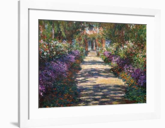 Garden at Giverny-Claude Monet-Framed Art Print