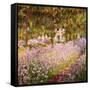 Garden at Giverny-Claude Monet-Framed Stretched Canvas