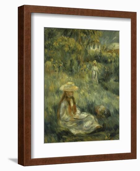 Garden at Mezy: Mlle. Manet-Pierre-Auguste Renoir-Framed Giclee Print