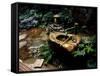 Garden Basin, Old Ryokan (Inn), Kyoto, Japan-null-Framed Stretched Canvas