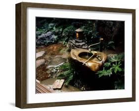 Garden Basin, Old Ryokan (Inn), Kyoto, Japan-null-Framed Photographic Print