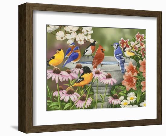 Garden Birdbath-William Vanderdasson-Framed Giclee Print