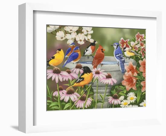 Garden Birdbath-William Vanderdasson-Framed Giclee Print