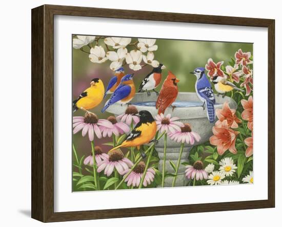 Garden Birdbath-William Vanderdasson-Framed Giclee Print