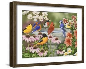 Garden Birdbath-William Vanderdasson-Framed Giclee Print