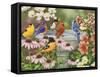 Garden Birdbath-William Vanderdasson-Framed Stretched Canvas