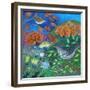 Garden Birds,2021,(acrylics on linen)-Lisa Graa Jensen-Framed Giclee Print