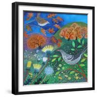 Garden Birds,2021,(acrylics on linen)-Lisa Graa Jensen-Framed Giclee Print