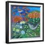 Garden Birds,2021,(acrylics on linen)-Lisa Graa Jensen-Framed Giclee Print