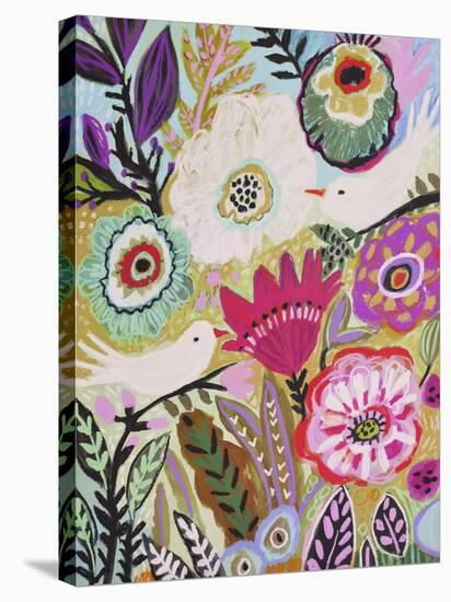 Garden Birds I-Karen Fields-Stretched Canvas