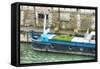Garden Boat In The Seine River-Cora Niele-Framed Stretched Canvas