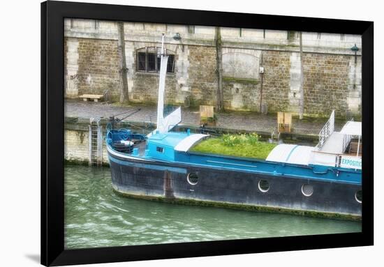 Garden Boat In The Seine River-Cora Niele-Framed Giclee Print