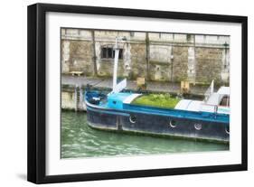 Garden Boat In The Seine River-Cora Niele-Framed Giclee Print