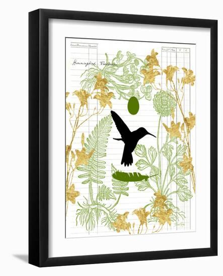 Garden Botanicals & Hummingbird-Devon Ross-Framed Art Print