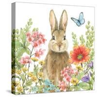 Garden Bunnies III-Leslie Trimbach-Stretched Canvas