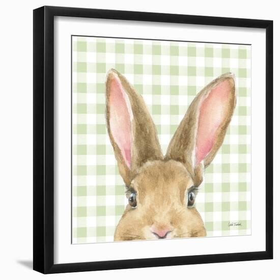 Garden Bunnies VII Green-Leslie Trimbach-Framed Art Print