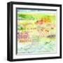 Garden by the Sea-Sheila Golden-Framed Art Print