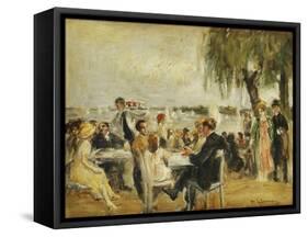 Garden Cafe on the Elbe-Max Liebermann-Framed Stretched Canvas