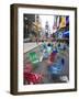 Garden Chairs in the Road for the Public to Sit and Relax in the Pedestrian Zone, Times Square-Amanda Hall-Framed Photographic Print