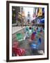 Garden Chairs in the Road for the Public to Sit and Relax in the Pedestrian Zone, Times Square-Amanda Hall-Framed Photographic Print