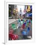 Garden Chairs in the Road for the Public to Sit and Relax in the Pedestrian Zone, Times Square-Amanda Hall-Framed Photographic Print