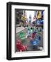 Garden Chairs in the Road for the Public to Sit and Relax in the Pedestrian Zone, Times Square-Amanda Hall-Framed Photographic Print