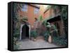 Garden Courtyard in Hotel Palais Salaam, Morocco-Merrill Images-Framed Stretched Canvas