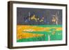 Garden, Dark Border with Blue Lillies-David Alan Redpath Michie-Framed Premium Giclee Print