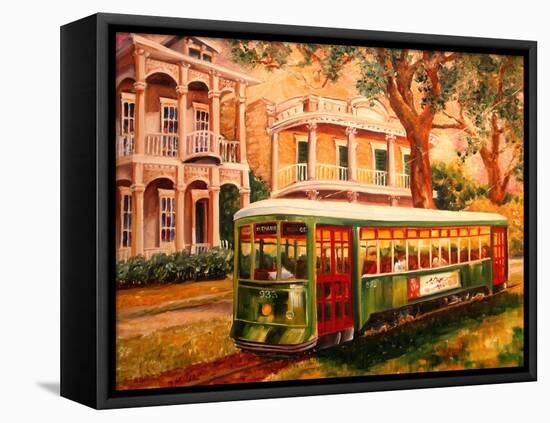 Garden District Streetcar-Diane Millsap-Framed Stretched Canvas