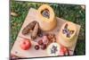 Garden, DIY, self-made bird feeder, pumpkins, apples, box, detail,-mauritius images-Mounted Photographic Print