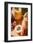 Garden, DIY, self-made bird feeder, pumpkins, apples, box,-mauritius images-Framed Photographic Print
