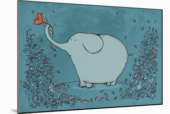 Garden Elephant-Carla Martell-Mounted Premium Giclee Print