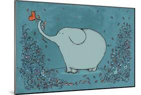 Garden Elephant-Carla Martell-Mounted Premium Giclee Print