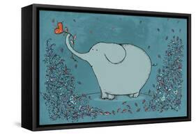 Garden Elephant-Carla Martell-Framed Stretched Canvas